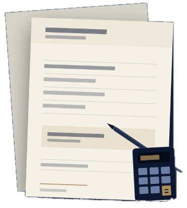 Tax documents and calculator